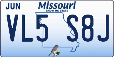 MO license plate VL5S8J