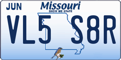MO license plate VL5S8R