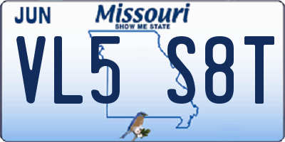 MO license plate VL5S8T