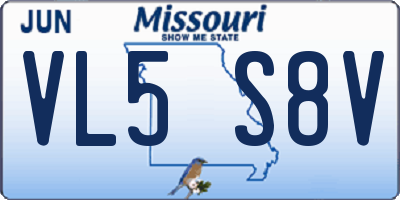 MO license plate VL5S8V