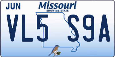 MO license plate VL5S9A
