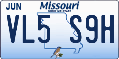MO license plate VL5S9H