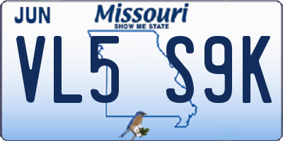 MO license plate VL5S9K