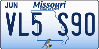 MO license plate VL5S9O