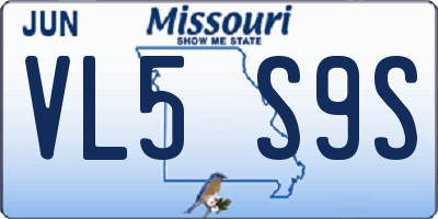 MO license plate VL5S9S