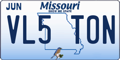 MO license plate VL5T0N