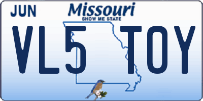 MO license plate VL5T0Y