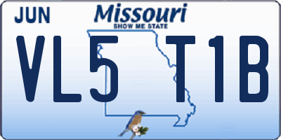 MO license plate VL5T1B