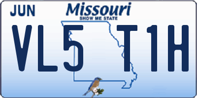 MO license plate VL5T1H
