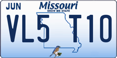 MO license plate VL5T1O