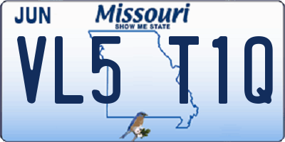 MO license plate VL5T1Q
