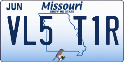 MO license plate VL5T1R
