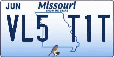 MO license plate VL5T1T