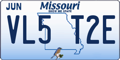 MO license plate VL5T2E