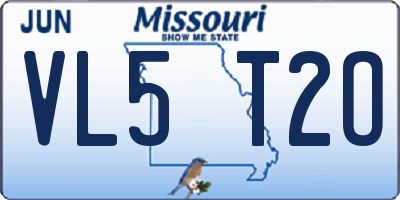 MO license plate VL5T2O