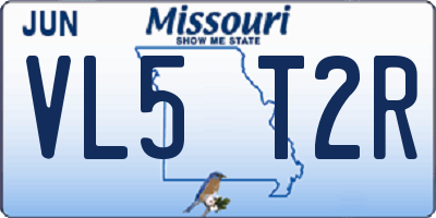 MO license plate VL5T2R