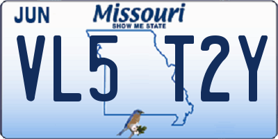 MO license plate VL5T2Y