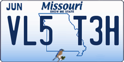 MO license plate VL5T3H