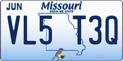 MO license plate VL5T3Q