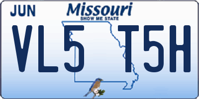 MO license plate VL5T5H