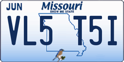 MO license plate VL5T5I