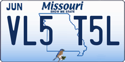 MO license plate VL5T5L