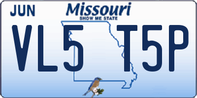 MO license plate VL5T5P