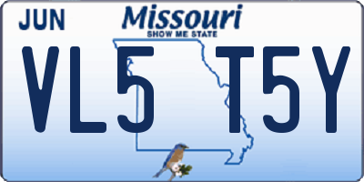 MO license plate VL5T5Y