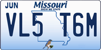 MO license plate VL5T6M