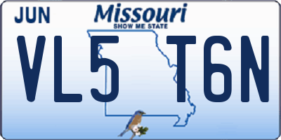 MO license plate VL5T6N