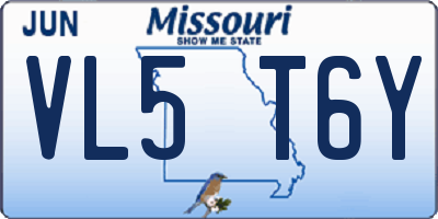 MO license plate VL5T6Y