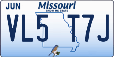 MO license plate VL5T7J