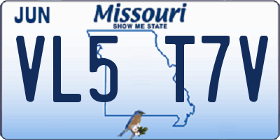 MO license plate VL5T7V