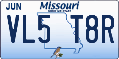 MO license plate VL5T8R