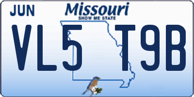 MO license plate VL5T9B