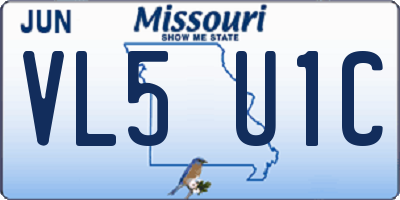 MO license plate VL5U1C