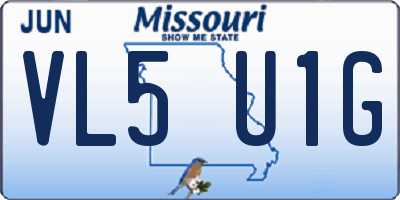 MO license plate VL5U1G