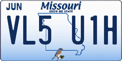 MO license plate VL5U1H