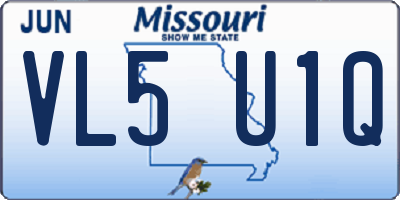 MO license plate VL5U1Q