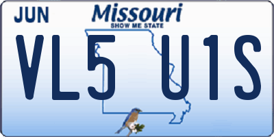 MO license plate VL5U1S