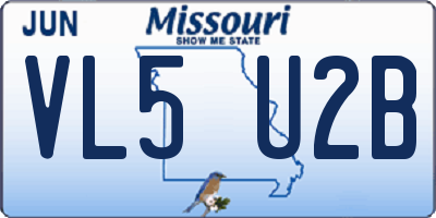 MO license plate VL5U2B
