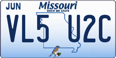 MO license plate VL5U2C