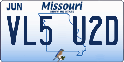 MO license plate VL5U2D