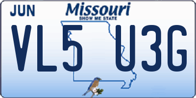 MO license plate VL5U3G