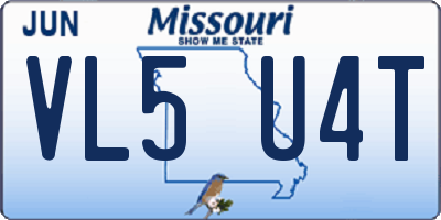 MO license plate VL5U4T