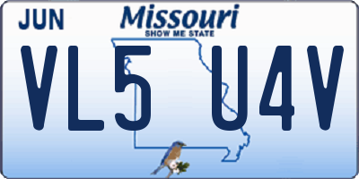 MO license plate VL5U4V