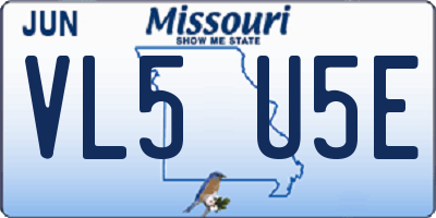 MO license plate VL5U5E