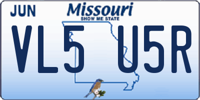 MO license plate VL5U5R
