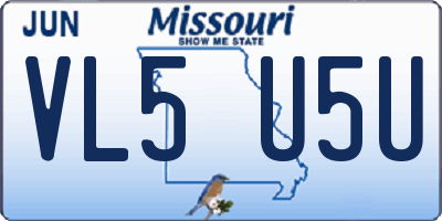 MO license plate VL5U5U