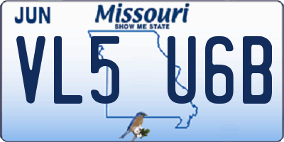 MO license plate VL5U6B